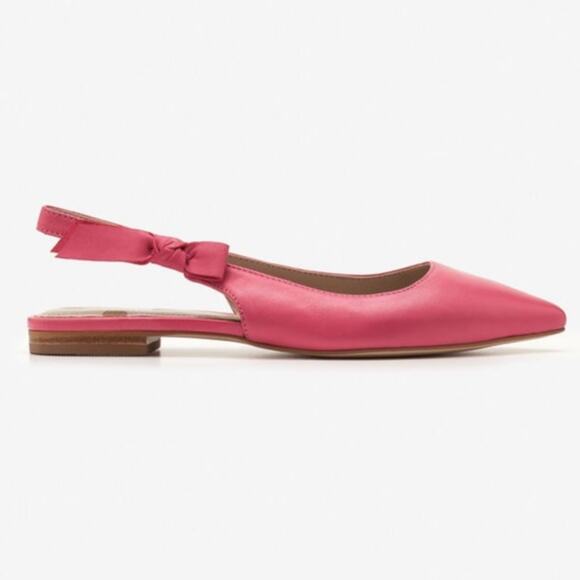 Boden Hilary Slingbacks Pink Leather Slingback Flat Pointed Toe Size 38 - Picture 1 of 12